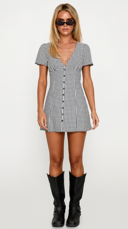 The Chai Gingham Romper